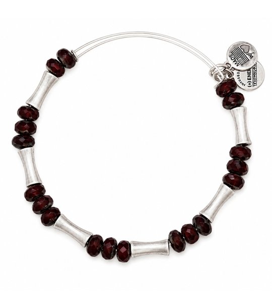 Дамска гривна в сребристо и бордо Alex and Ani снимка