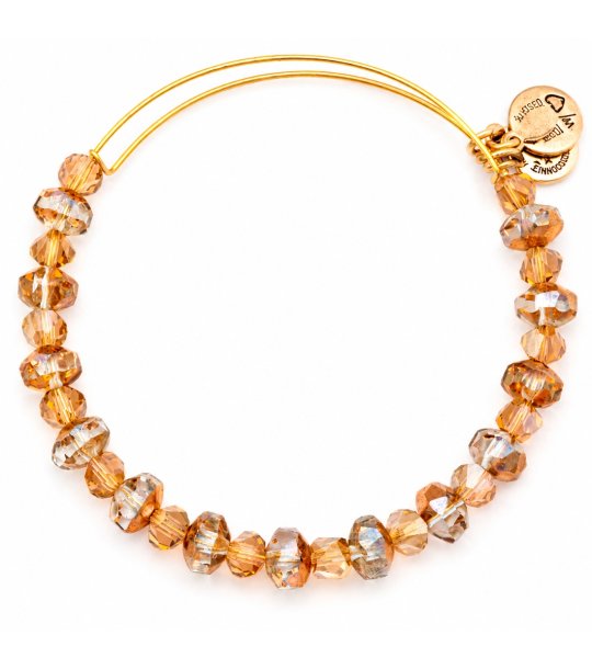 Златиста гривна с фасетирани мъниста Alex And Ani снимка