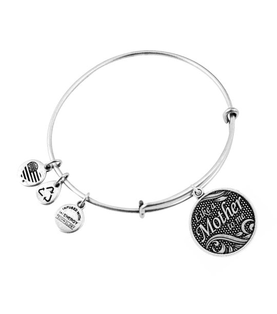 Сребриста дамска гривна с кръгла висулка Like a Mother Alex And Ani снимка