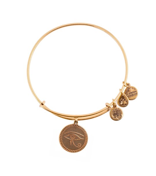 Златиста гривна тип халка с висулки Eye Of Horus Alex And Ani снимка
