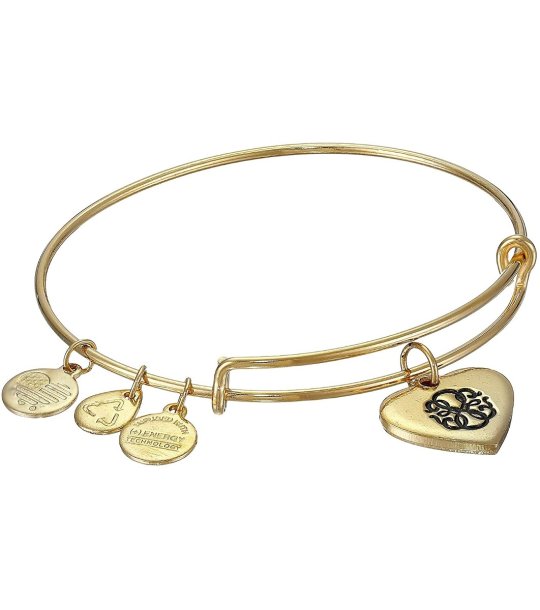 Дамска златиста гривна с висулка сърце Alex And Ani снимка