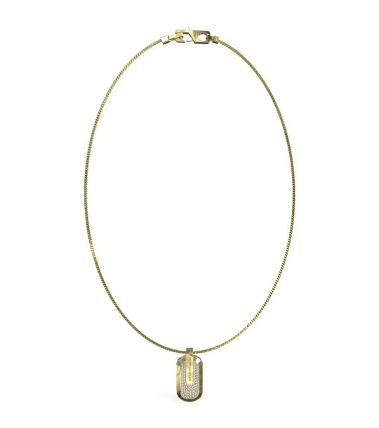 Мъжко златисто колие с правоъгълен медальон Guess снимка