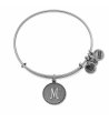 Сива метална гривна с медальон и буква M Alex And Ani-1 снимка