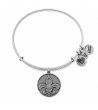 Сребриста гривна с висулка лилия Alex And Ani-1 снимка