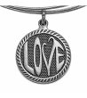 Сребриста метална гривна с кръгла висулка LOVE Alex And Ani-1 снимка