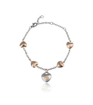 Дамска гривна в сребристо и розово златисто Breil LILOS OF LOVE снимка