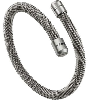 Сива мъжка гривна от неръждаема стомана Breil Snake снимка