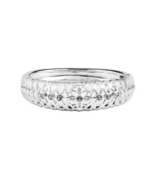 Сребриста дамска гривна маншет с ажурен дизайн Guess Blossom снимка