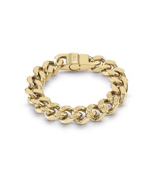 Мъжка златиста гривна от неръждаема стомана с масивна верижка Guess снимка