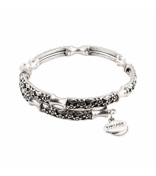 Дамска гривна в сребрист цвят с релефна шарка Alex And Ani снимка
