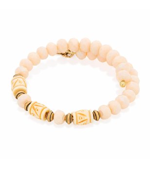 Дамска бежова гривна с мъниста Sand Bracelet снимка