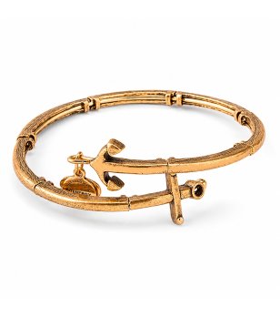 Дамска златиста гривна с котва Alex And Ani снимка