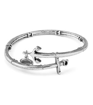 Сребриста метална гривна с котва Alex And Ani снимка