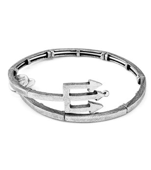 Дамска сребриста метална гривна с тризъбец Alex And Ani снимка