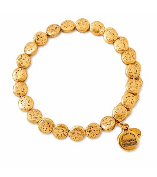 Дамска златиста гривна с релефни елементи Alex And Ani снимка