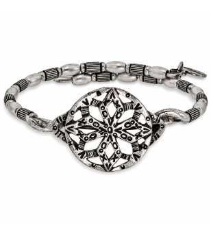 Дамска метална гривна в сребрист цвят с орнамент Alex and Ani снимка