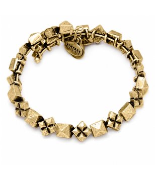 Метална гривна в златист цвят с пирамидални елементи Alex And Ani снимка