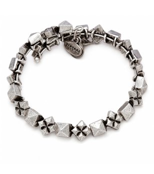 Сребриста метална гривна с пирамиди Alex And Ani снимка