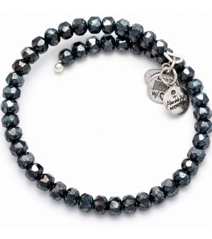 Дамска тъмносива гривна тип спирала Alex and Ani снимка