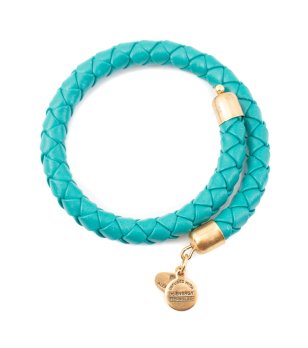 Тюркоазена кожена гривна с висулки Alex And Ani снимка