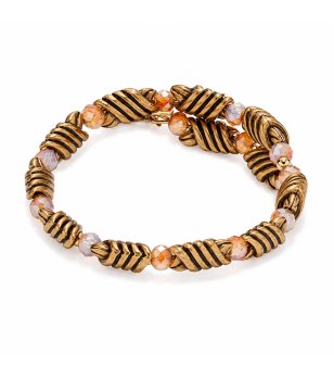 Дамска златиста гривна с мъниста Alex And Ani снимка