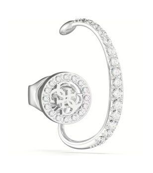 Сребриста дамска обеца ear cuff с кристали Guess снимка