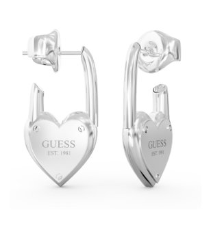 Сребристи обеци сърце Guess снимка