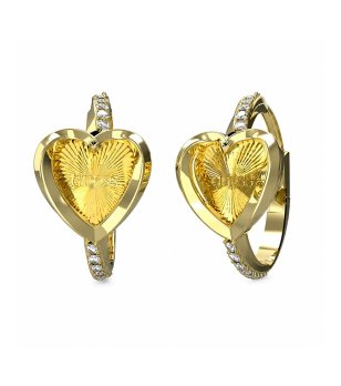 Златисти обеци халки със сърце Guess MON AMOUR снимка