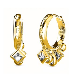 Дамски златисти обеци халки с висулки Tiny Dancer Guess снимка