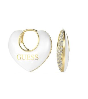 Дамски бели обеци сърце CRAZY IN LOVE Guess снимка