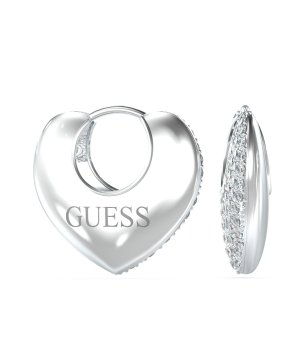 Дамски сребристи обеци сърце Guess CRAZY IN LOVE снимка