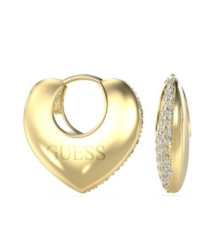 Дамски златисти обеци сърце с кристали Guess CRAZY IN LOVE снимка