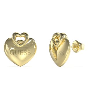 Дамски златисти обеци сърце CRAZY IN LOVE Guess снимка
