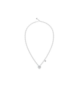 Сребристо колие с висулка сърце CRAZY IN LOVE Guess снимка