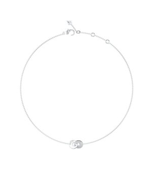 Дамско сребристо колие с преплетени кръгове Guess снимка