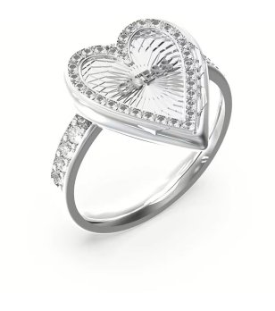 Сребрист дамски пръстен със сърце Guess снимка
