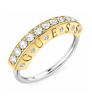 Златист двутонален дамски пръстен с кристали GUESS BOND снимка