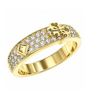 Дамски златист пръстен с кристали 4G FOREVER Guess снимка