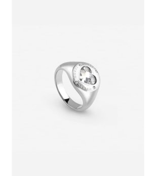 Сребрист дамски пръстен със сърце Guess ROLLING HEARTS снимка