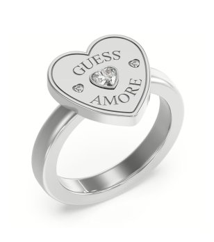Сребрист дамски пръстен със сърце GUESS AMORE снимка