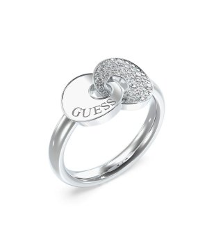 Сребрист дамски пръстен с декоративни елементи Guess снимка
