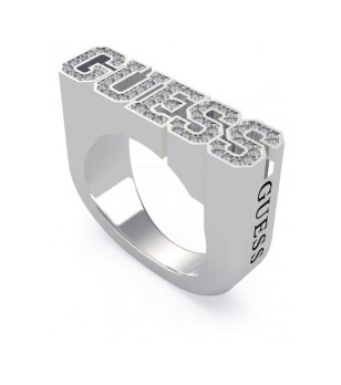 Дамски сребрист пръстен с правоъгълна горна част GUESS снимка