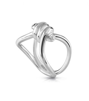 Сребрист дамски пръстен с кристали LOVE WIRE Guess снимка