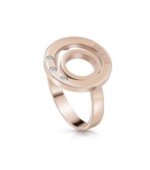 Дамски пръстен в розово злато с кристали CIRCLES RING Guess снимка