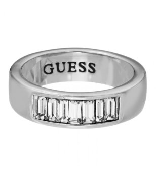 Сребрист дамски пръстен с правоъгълни кристали GUESS снимка