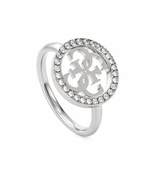 Сребрист дамски пръстен с кристали Guess снимка