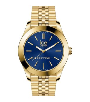 Дамски златист часовник със син циферблат ICE STEEL GOLD BLUE MEDIUM SOLAR 3H снимка