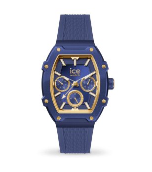 Дамски син часовник с правоъгълен корпус и силиконова каишка Ice-Watch снимка