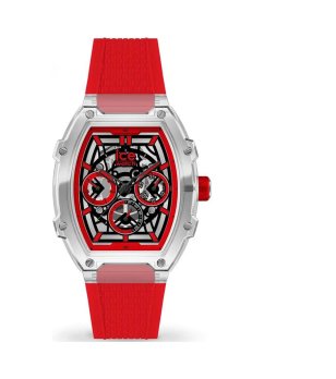 Червен унисекс часовник с прозрачна каса Ice-Watch снимка