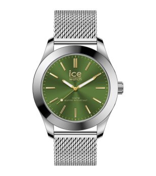 Дамски сребрист часовник със зелен циферблат ICE STEEL SILVER GREEN MILANESE MEDIUM 3H снимка